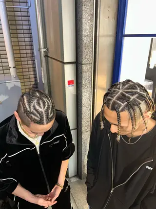 セミロング ヘアアレンジ メンズ ブラックヘア🧜‍♂ 😈itsuki👿のヘアスタイル