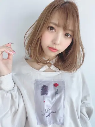 セミロング カラー 梅田茶屋町 Yutaのヘアスタイル