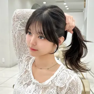 ミディアム 韓国顔まわり/前髪 /レイヤー/いつきのヘアスタイル