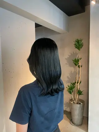 ミディアム カラー 透明感・美髪 monsoワニベユナのヘアスタイル