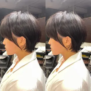 ショート レイヤー特化/小顔顔 周り/セノ/表参道のヘアスタイル