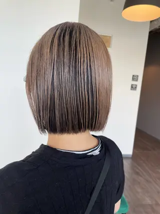 ミディアム カラー 艶カラー🌙縮毛矯正 /ボブ【Reina】のヘアスタイル