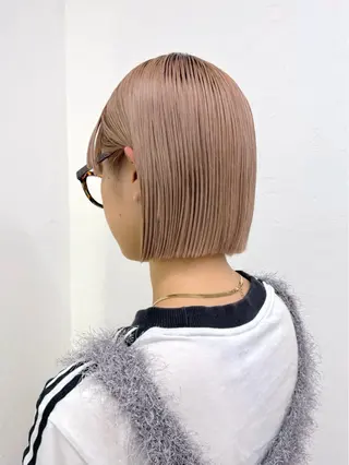 ショート カラー グレージュ/レイヤー /ボブ/moyu🎀のヘアスタイル