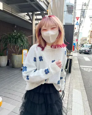 ミディアム カラー haco＋所属・圧倒的デザイン力 店長🎨RENAのヘアスタイル