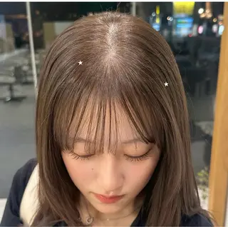 ミディアム カラー M所属・ハイトーン/透け感 カラー🎀真香のヘアスタイル