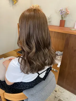 セミロング カラー NIKO/名古屋/ 伏見/花屋併設のヘアスタイル