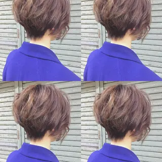 ショート カラー パーマ F． 梅田/ボブ/パーマのヘアスタイル