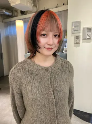 ミディアム カラー haco＋所属・圧倒的デザイン力 店長🎨RENAのヘアスタイル