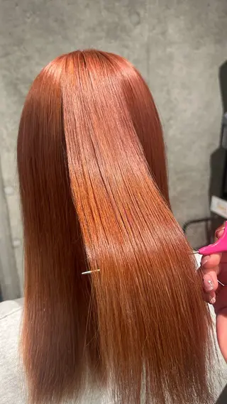 ミディアム 透明感カラー/縮毛/ chino🍀のヘアスタイル