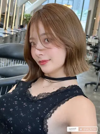 ショート カラー 木元 瑛✂︎ボブのヘアスタイル