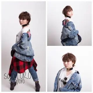 ショート カラー 平川 友希子のヘアスタイル