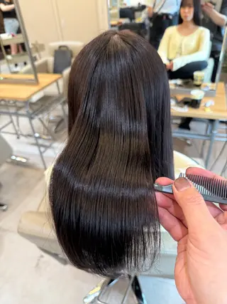 セミロング ✨赤味消しカラー✨ 韓国ヘア/古川恭平のヘアスタイル