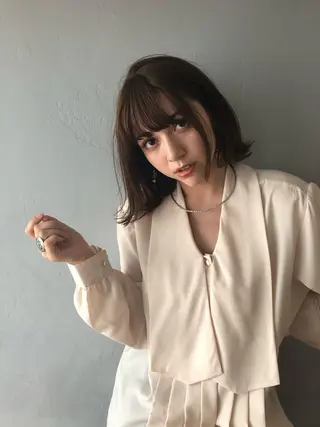 ミディアム カラー IVORY.所属・🟩白髪ぼかし/ボブ /ショートヘア/大司のヘアスタイル