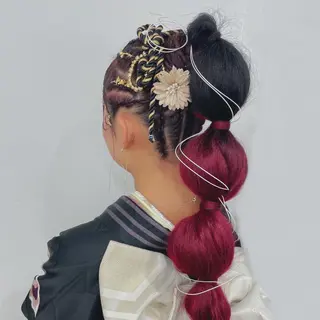 ロング カラー ヘアアレンジ 古沢 みづきのヘアスタイル