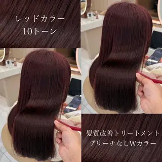 ミディアム オリーブカラー 長谷川のヘアスタイル