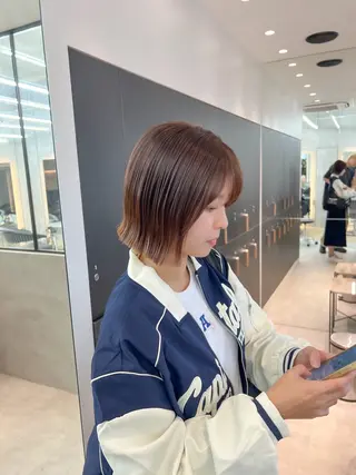 ミディアム ボブ/縮毛矯正 髪質改善/もえるのヘアスタイル