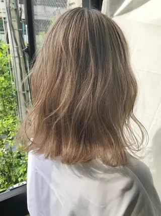 ミディアム カラー Piaコータロー ハイトーン&‪ボブのヘアスタイル