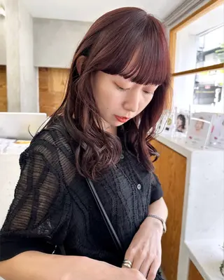 ミディアム カラー パーマ /レイヤー 榛地渉馬 /矢場町のヘアスタイル