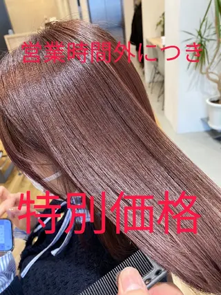 ロング カラー 深夜まで営業中‼️ レム髪質改善のヘアスタイル