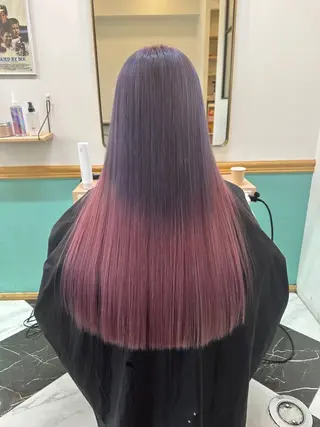 ロング カラー 透明感ブリーチ ハイトーンウエダのヘアスタイル