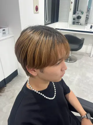 メンズ みう/仙台/暖色/ 艶髪/顔周りカット/のヘアスタイル