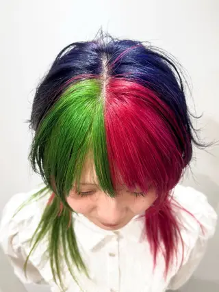 ミディアム カラー ハイトーン/レイヤー /ウルフ⭐️永田⭐️のヘアスタイル