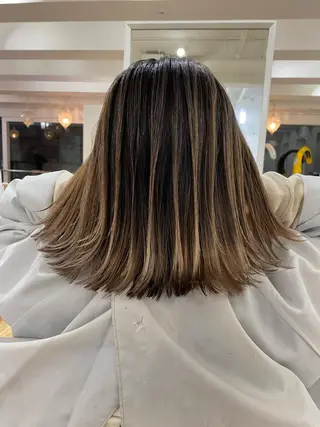 ミディアム カラー ヘアアレンジ 久米 治仁のヘアスタイル