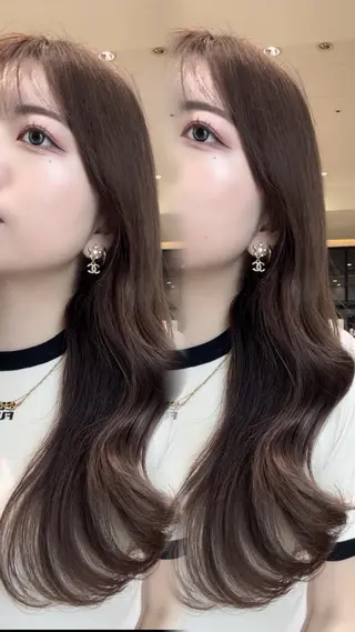 ロング 韓国くびれヘア 顔まわり新宿/さやかのヘアスタイル