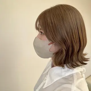 ミディアム カラー パーマ ヘアアレンジ 肥後 有紗のヘアスタイル