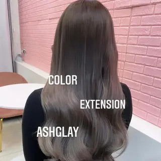 ロング カラー エクステ🩵ブリーチ 韓国ヘア🩵KAEのヘアスタイル