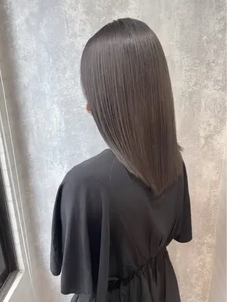 セミロング カラー 蓮/髪質改善 /艶カラー/トレンドのヘアスタイル