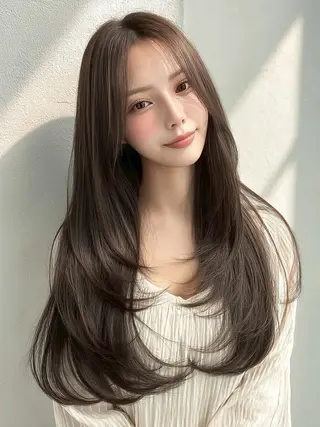 ロング カラー りきと🦋河原町 縮毛矯正/艶カラーのヘアスタイル