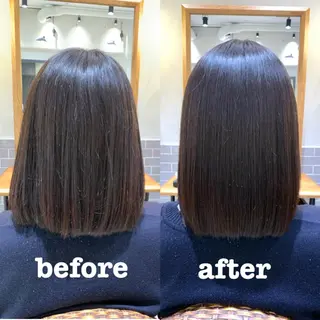 ミディアム パーマ 髪質改善/縮毛矯正 艶カラー/珠聡のヘアスタイル