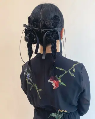 ヘアアレンジ moeka レイヤー /艶カラー/韓国のヘアスタイル