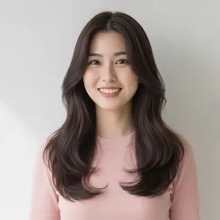 セミロング カラー KIZU 髪質改善 オカルト怪談のヘアスタイル