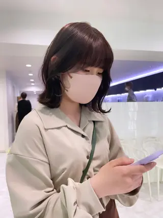 ミディアム カラー 韓国レイヤーカット /REIのヘアスタイル