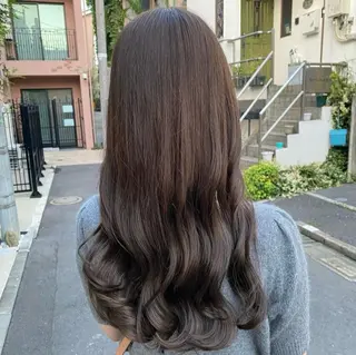 セミロング カラー グレージュ/透明感/ 韓国ヘア/RISAのヘアスタイル