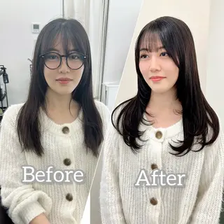 セミロング カラー ブリーチなし/レイヤ ー特化🌈Tommyのヘアスタイル