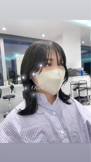 ミディアム カラー 𝘳𝘺𝘰𝘬𝘢 髪質改善／ブリーチのヘアスタイル