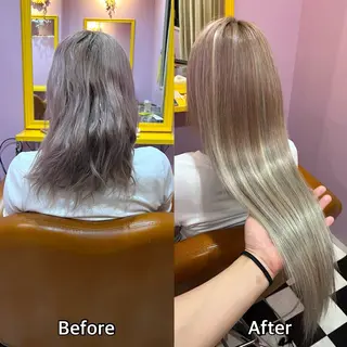 ロング シール＋ちび編み込み エクステ梅田🐨のヘアスタイル