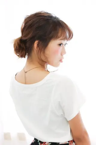 ミディアム カラー パーマ ヘアアレンジ 山北 咲子のヘアスタイル