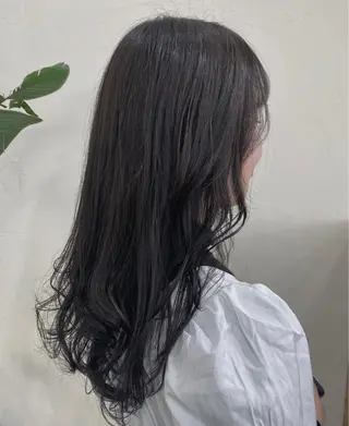 ロング カラー ヘアアレンジ 暗髪カラー🫐パーマ おくだりんかのヘアスタイル