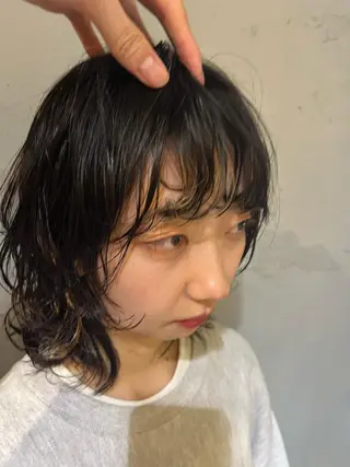 ミディアム カラー パーマ 小笠原 悠斗のヘアスタイル