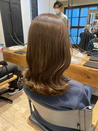 セミロング カラー ヘアアレンジ 顔周りcut・ご相談 ＝新宿しずく🇰🇷のヘアスタイル