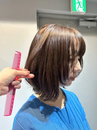 ショート パーマ 縮毛矯正+モテカラー 🎀✨MIHOのヘアスタイル