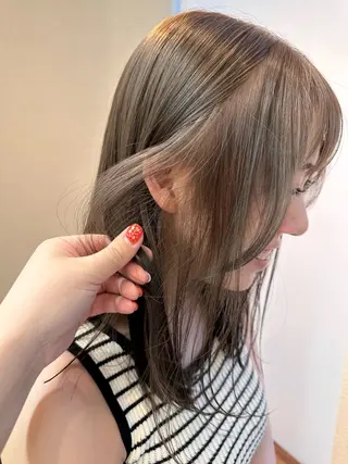 セミロング カラー Ops hair 大橋駅前店所属・カラーモデル♡縮毛矯 正モデル募集/コハルのヘアスタイル