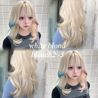 セミロング カラー 🫧ハイトーン特化 🐺矢島タツキ🐺のヘアスタイル