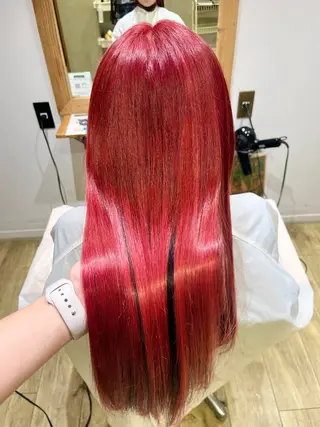 ロング カラー ハイトーンカラー シールエクステのヘアスタイル