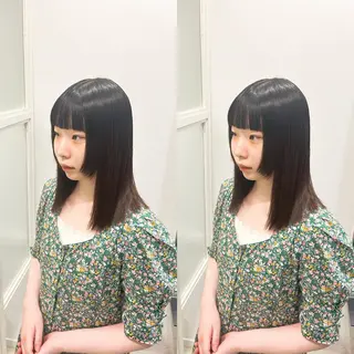 ミディアム 縮毛矯正/髪質改善 /レイヤー/韓国のヘアスタイル