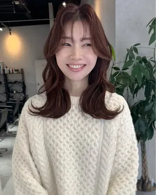 ミディアム カラー ヘアアレンジ アンドウ ユウ/ レイヤーカット/韓国のヘアスタイル